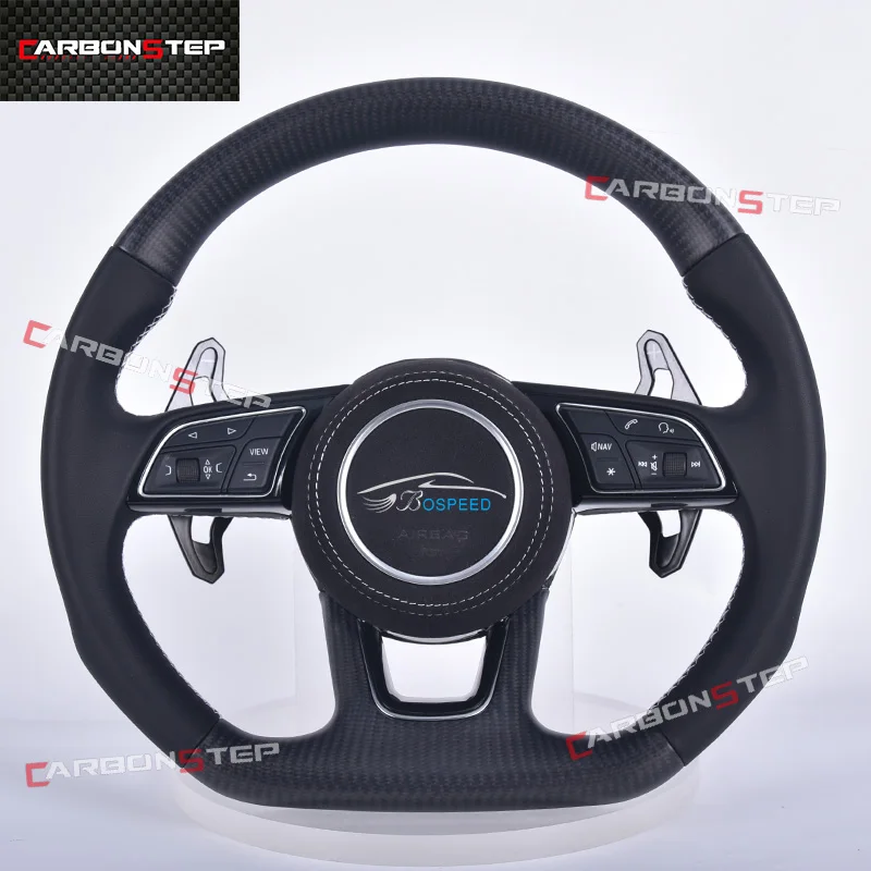 

Carbon Fiber Steering Wheel For Audis Q5 R8 C7 A5 A4 B8 RS3 S3 A7 A4 B9 RS6 RS7 S4 A3 8V Q7 A6 C6