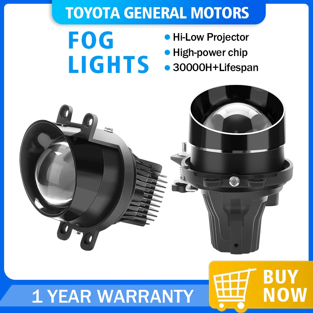 

Bi LED Fog Lights Lens 90W Super Bright White Light Bi LED Fog lamp Projectors Lens 3Inch LED Headlights For Toyota universal
