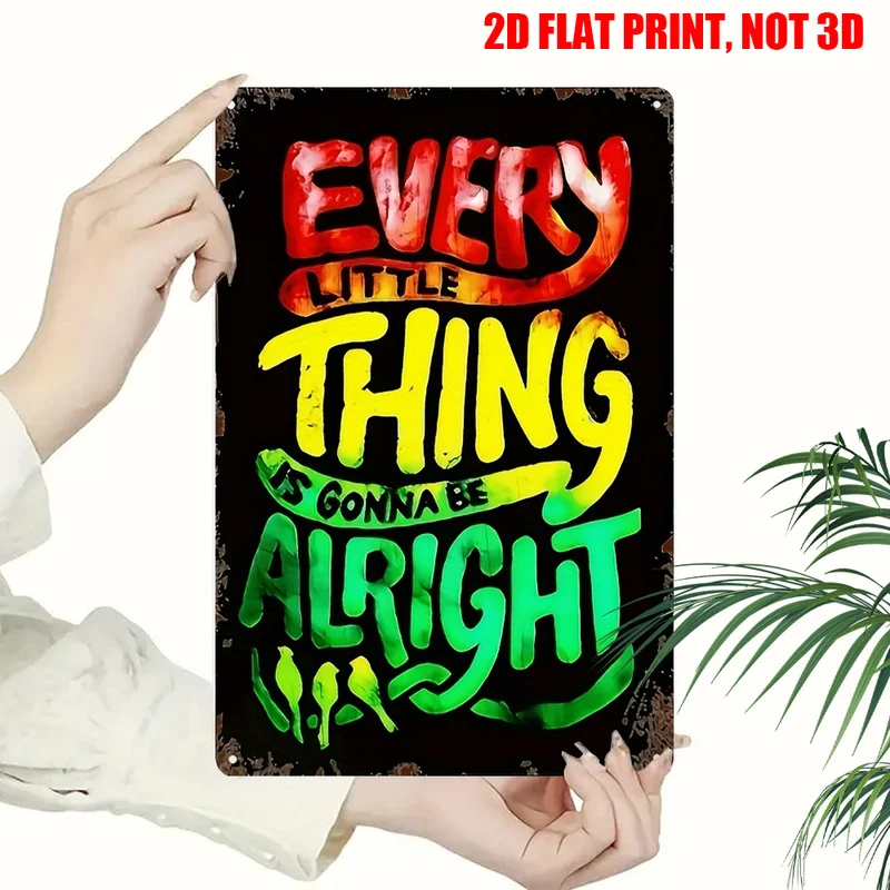 2D Flat 8x12 Inch Reggae Music Metal Wall Sign, 