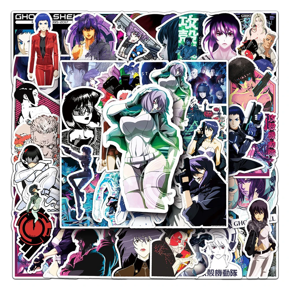 

10/30/50pcs Japanese Anime Ghost In The Shell Stickers Cartoon Sticker Laptop Helmet Phone Guitar Cool Manga Decals Decoration