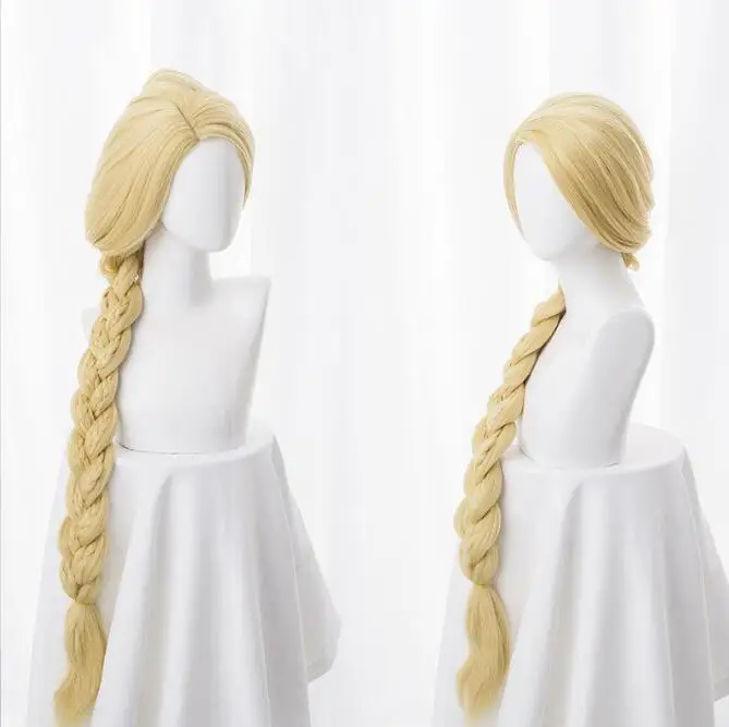 Parrucca Cosplay per capelli resistente al calore principessa Rapunzel intrecciata bionda Super lunga