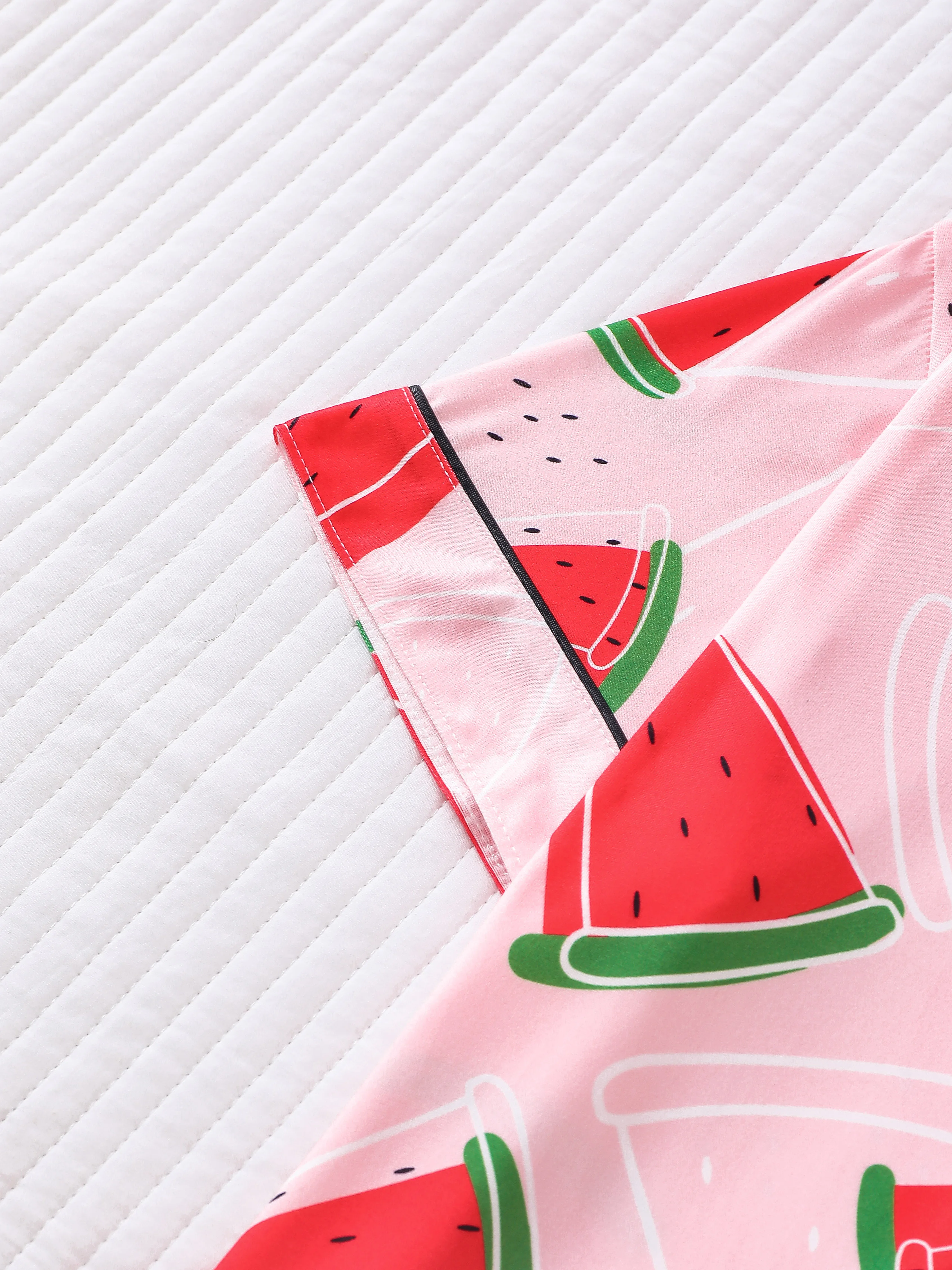 Cute fruit watermelon print pajama set for women lapel short-sleeved top and loose shorts casual pajamas for women