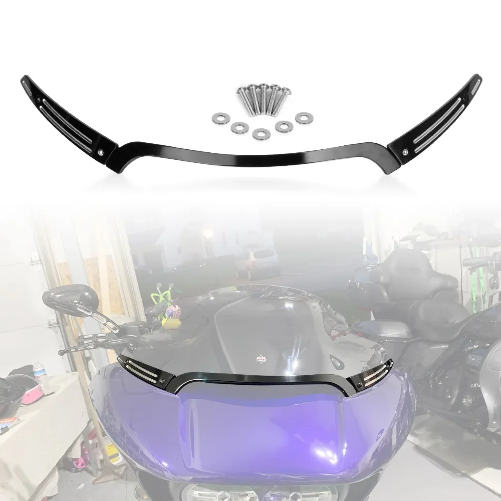 

Motorcycle Windshield Center Side Trim Kit Black Aluminum For Harley Touring Road Glide Ultra CVO FLTRX FLTRUSE FLTRXS 2015-2020