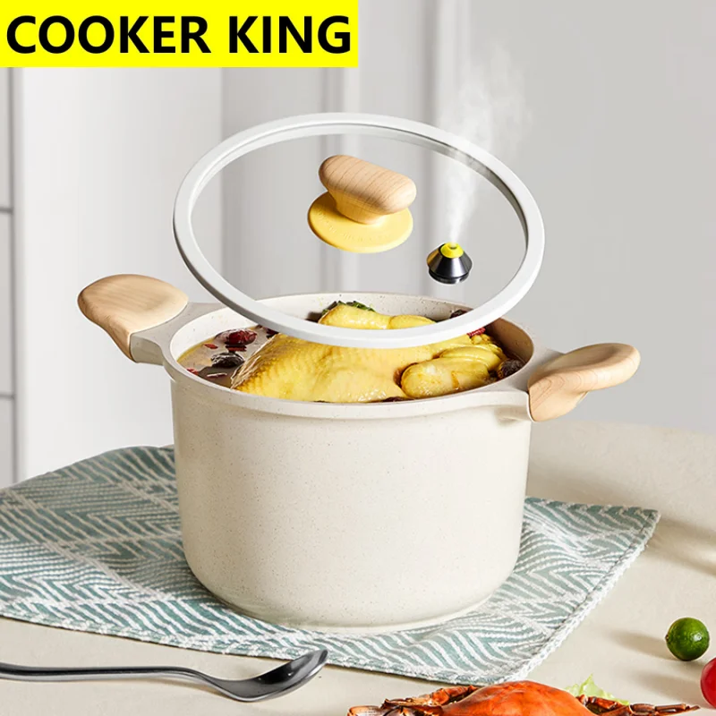 

COOKER KING кастрюли для супа из алюминиевого сплава, кастрюля с плоским дном для домашней кухни, кастрюли, кастрюли, посуда для всех плит