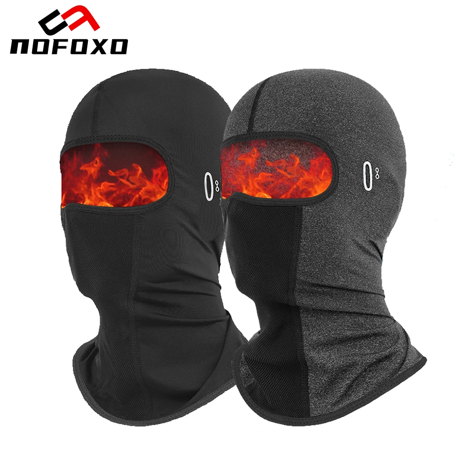 NOFOXO الشتاء بالاكلافا جميع الوجه قناع يندبروف الحراري الصوف غطاء الرقبة في الهواء الطلق المشي لمسافات طويلة ركوب الدراجات أغطية الرأس الأوشحة للجنسين