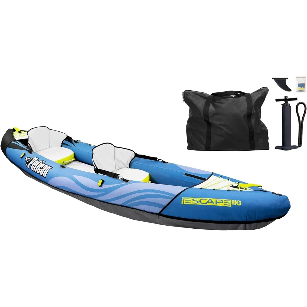 IESCAPE-Kayak inflable, Kayak recreativo, compacto, estable y divertido, todo en uno, para 1 o 2 personas