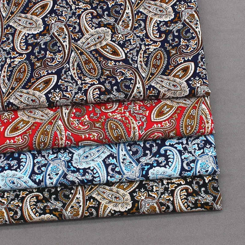 

100% Cotton Fabric Retro Paisley Floral Fabric for Dress Skirt Clothes Sewing,DIY Patchwork Handmade Fabric 100*145cm