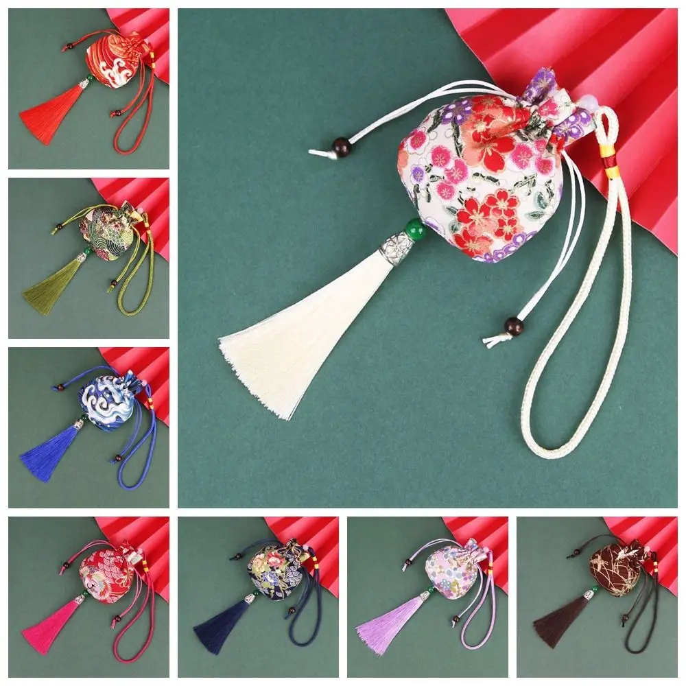 Saquinho de pano estampado para ervas perfumadas, bolsa pequena de estilo chinês, bolsa de moedas, decoração de quarto