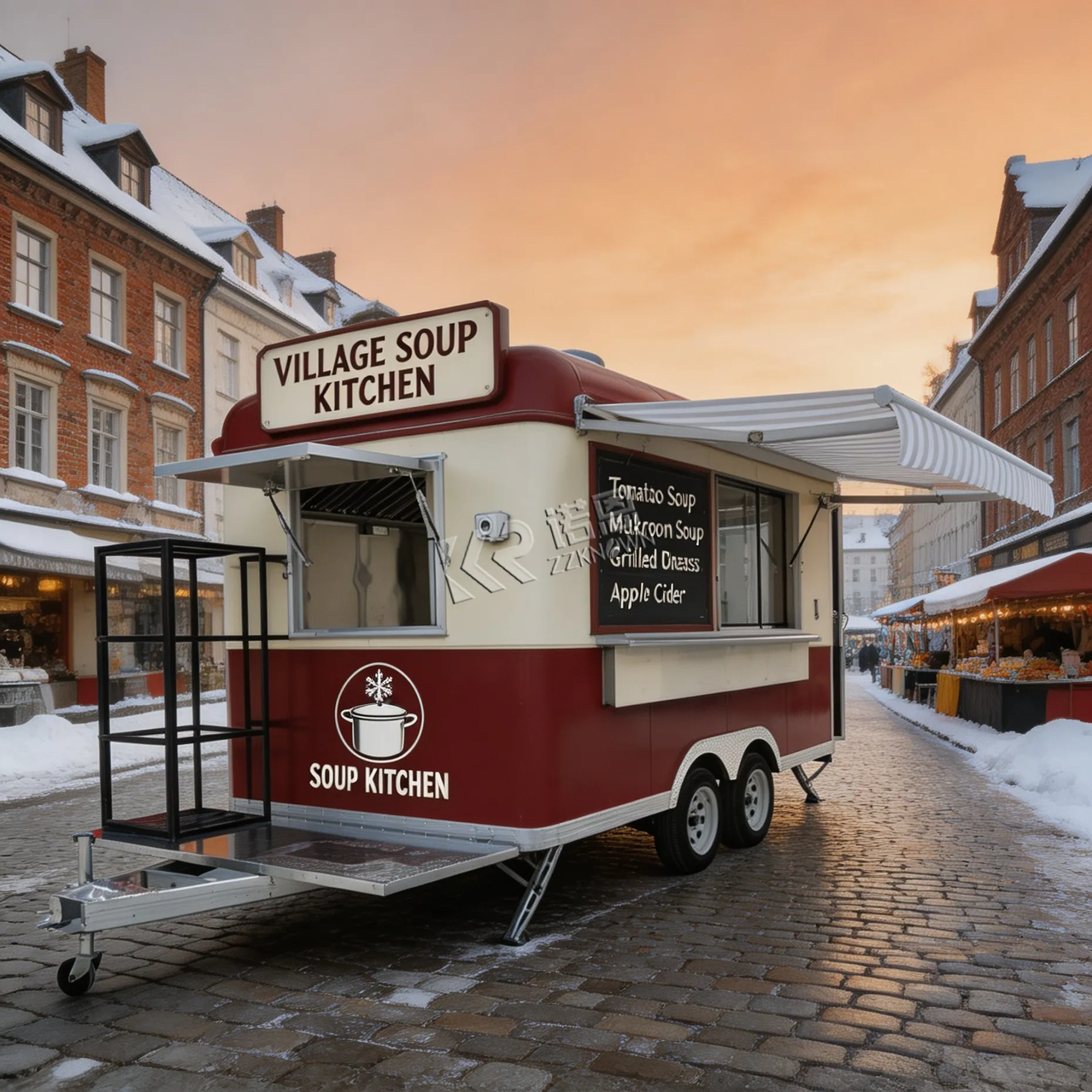 Customizable Compact Single-Axle Food Trailer Commercial Mobile Kiosk for Cafe Pop-up Food Fair & Short-Term Event Rental