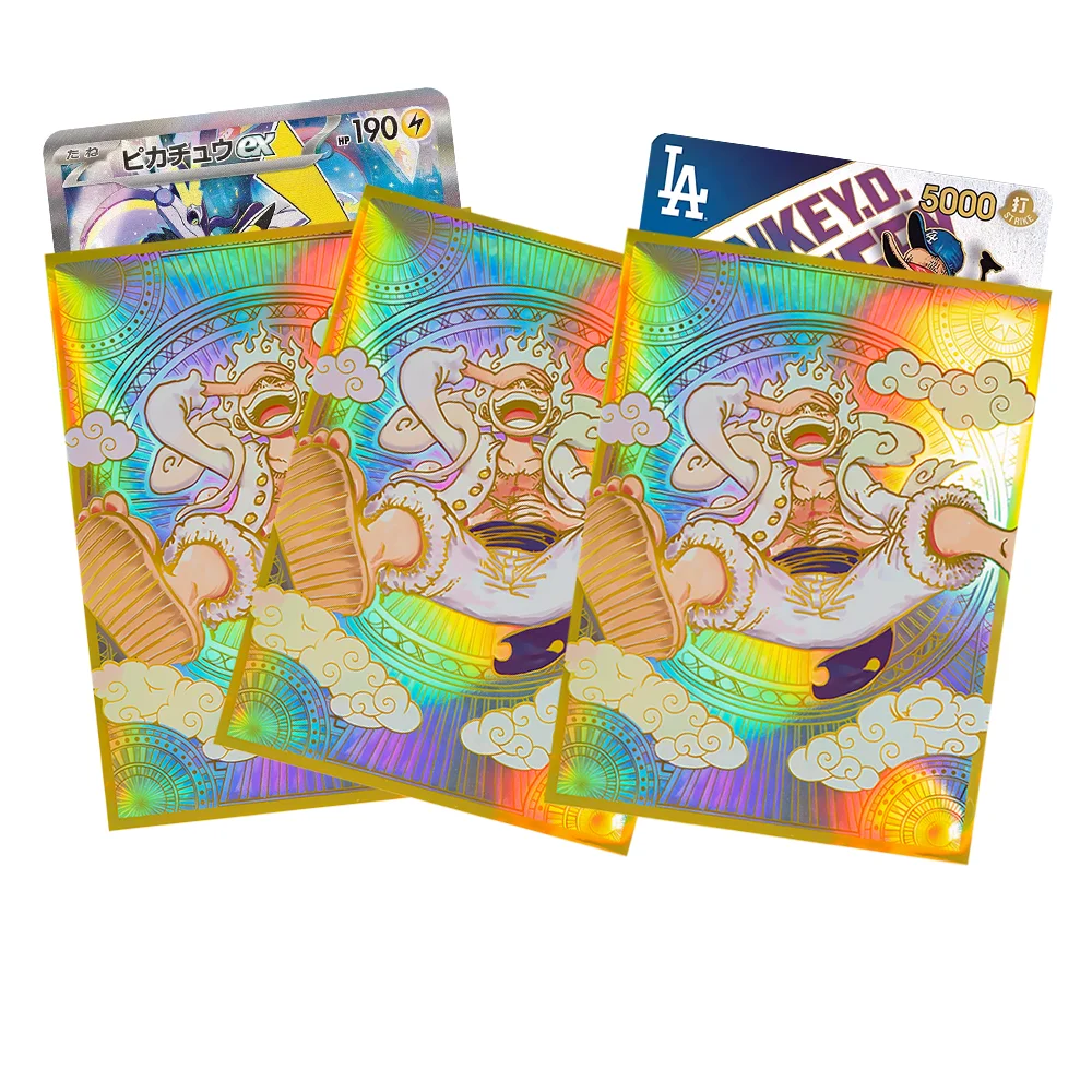 60PCS 67x92mm One Piece Leader Card Sleeves Shanks Luffy Sabo Zoro Card Protection Case Suitable for PKM/PTCG Cards Christmas