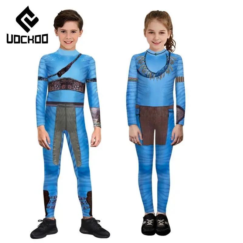 

Avatar Cosplay Costume Girl Boys Halloween Dress Up Movie Characters Bodysuits Unisex Outfits Stage Performances Suits Clothes