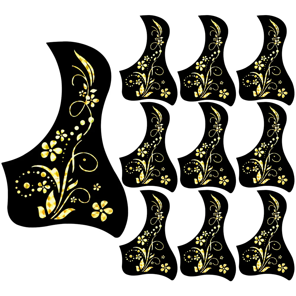 

10pcs Pickguard for 40 41 Inch Acoustic Scratch Plate Protector Black Pattern PVC Folk Guitar Guard Plate