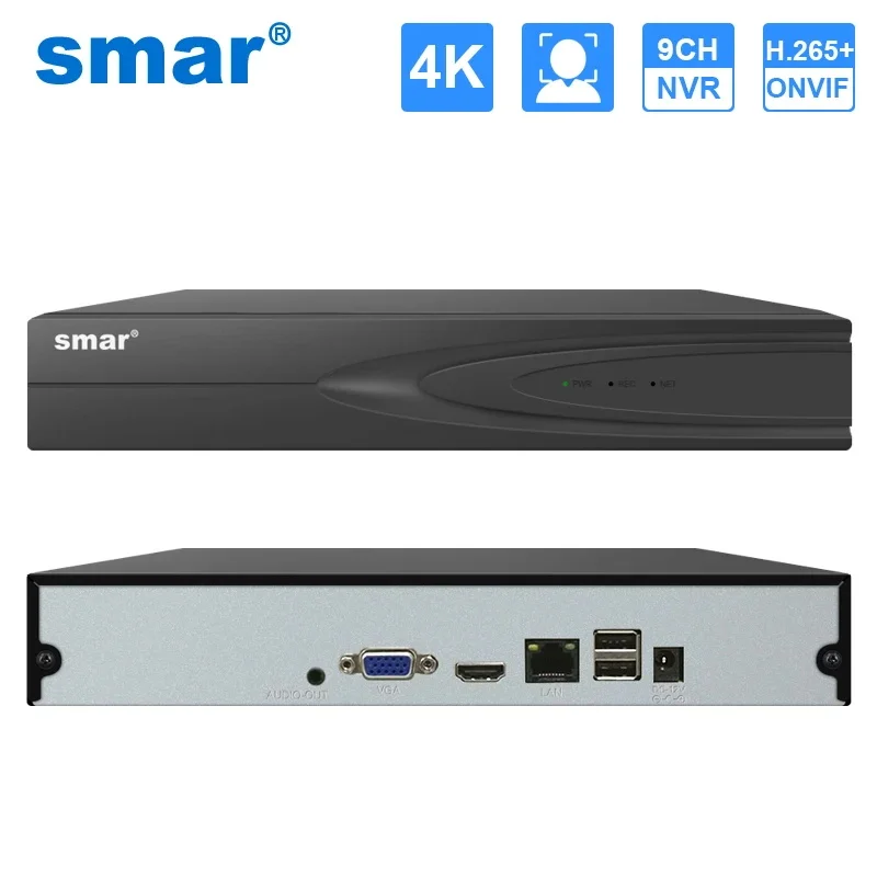 Сетевой видеорегистратор Smar 4K HD 9CH 16CH H.265 CCTV для IP-камер 6 МП/8 Мп, система безопасности Onvif Xmeye облачный видеорегистратор