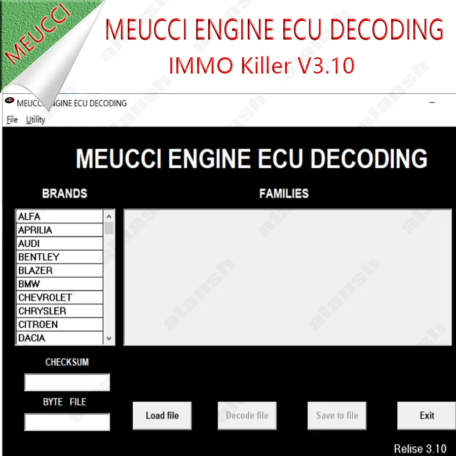 MEUCCI ENGINE ECU DECODING IMMO OFF Killer V3.10 + Nitro