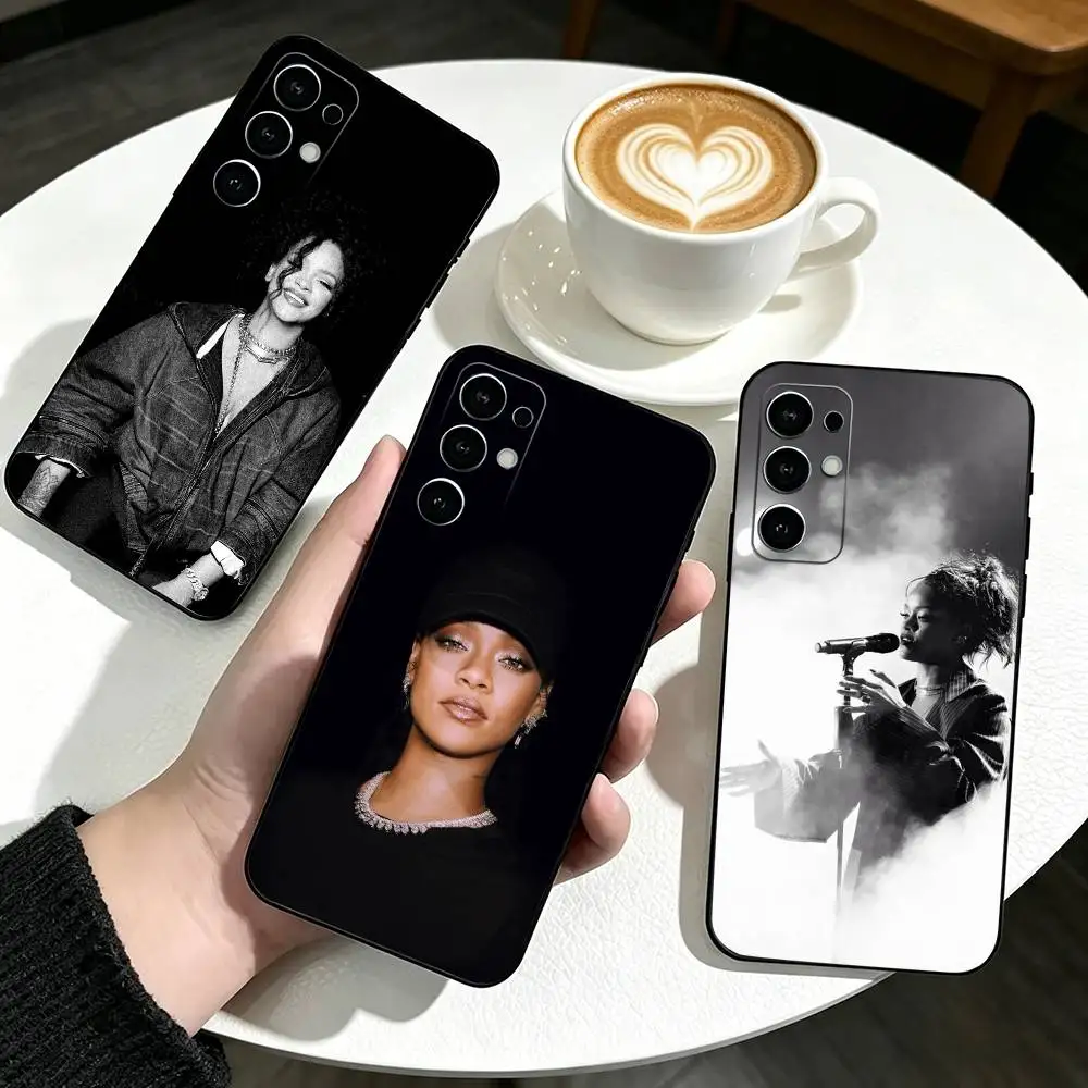 Singer R-Rihanna Phone Case For Samsung S25,S24,S21,S22,S23,S30,Ultra,S20,Plus,Fe,Soft Silicone Black Cover