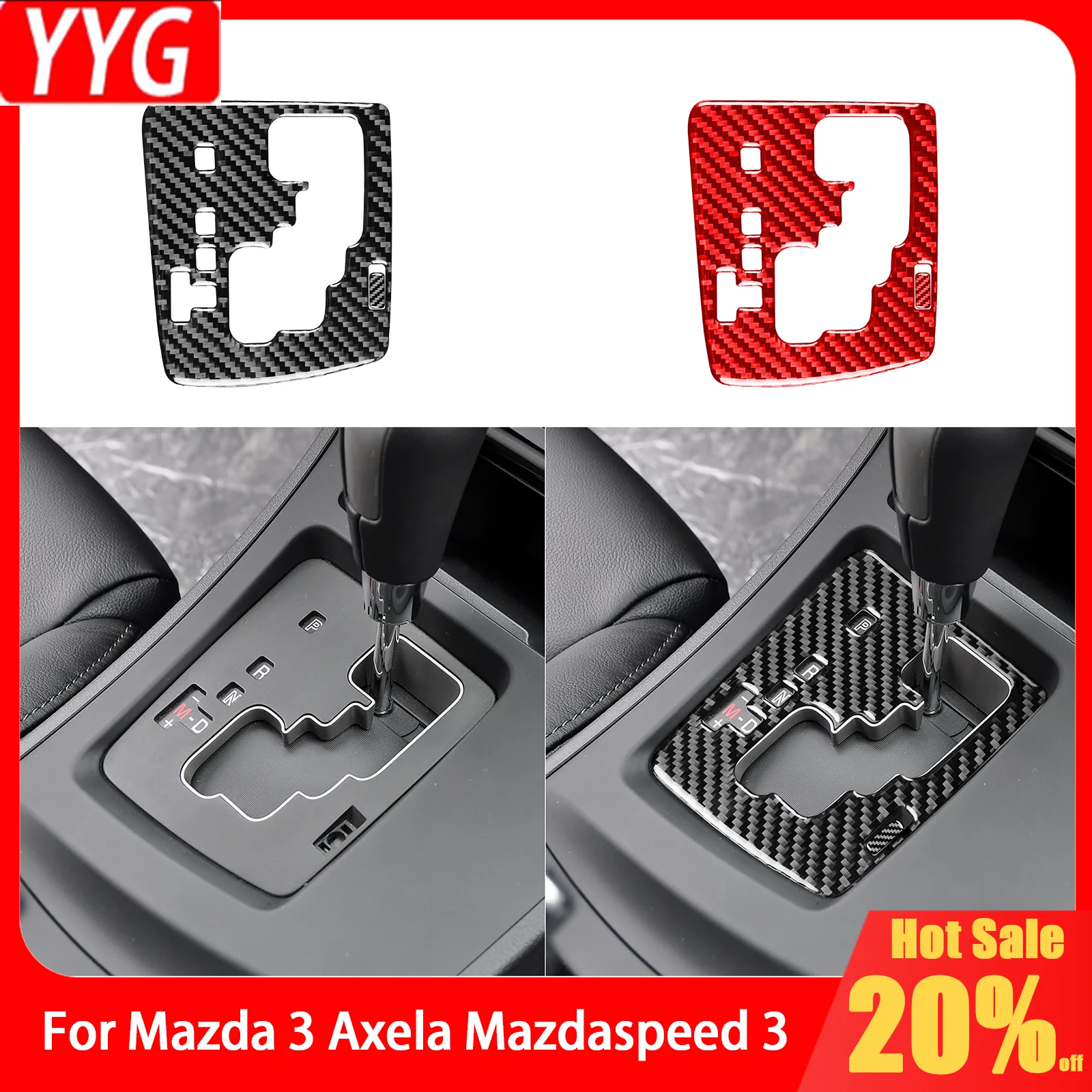 

For Mazda 3 Axela Mazdaspeed 3 2010—2013 Carbon Fiber Console Inner Gear Shift Panel Car Accessories Interior Cover Trim Sticker