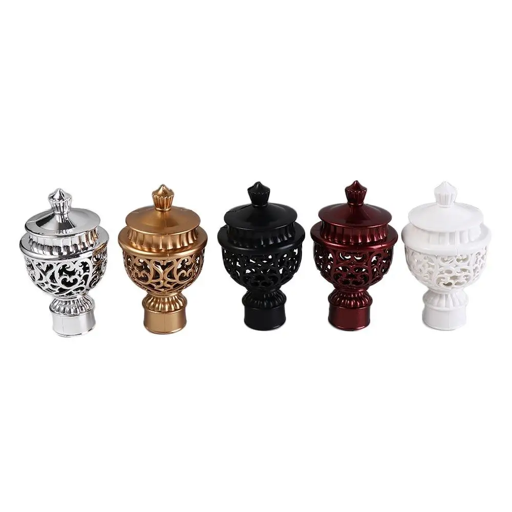 2023 Durable Hollow Out Plastic Drapery Rail Ends Curtain Rod Head Curtain Rod Cap Curtain Accessories