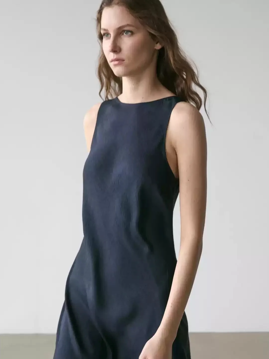Fashionable Casual Minimalist round Neck Sleeveless Backless Dress Women's Summer New Arrival Elegant Style French Style Knit...