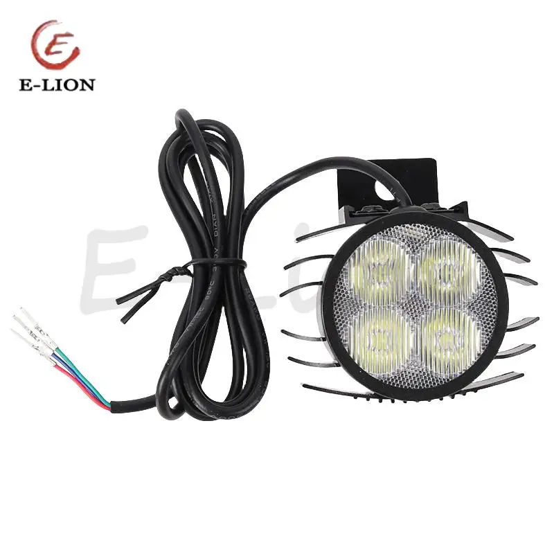 مصابيح أمامية عالية الأداء 12-80 فولت، مصابيح أمامية LED للسكوتر الكهربائي، ركوب آمن في الليل، 4 خرزات خفيفة، ملحقات سكوتر