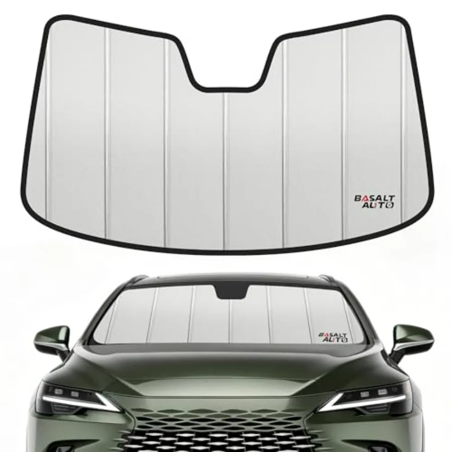 

RX Windshield Sun Shade for 2023-2026 Lexus RX, 6-layer accordion-fold, black, upgraded UV-blocking material, includes storage
