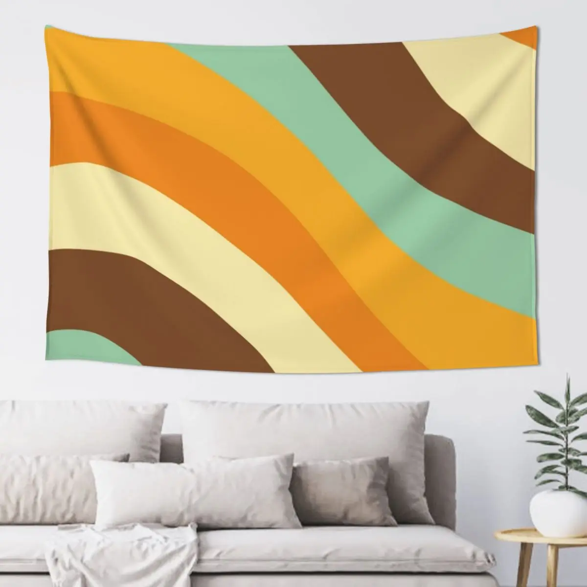 Retro Summer Wave #9 #minimal #decor #art Tapestry Decorative Wall For Bedroom Outdoor Decoration Tapestry