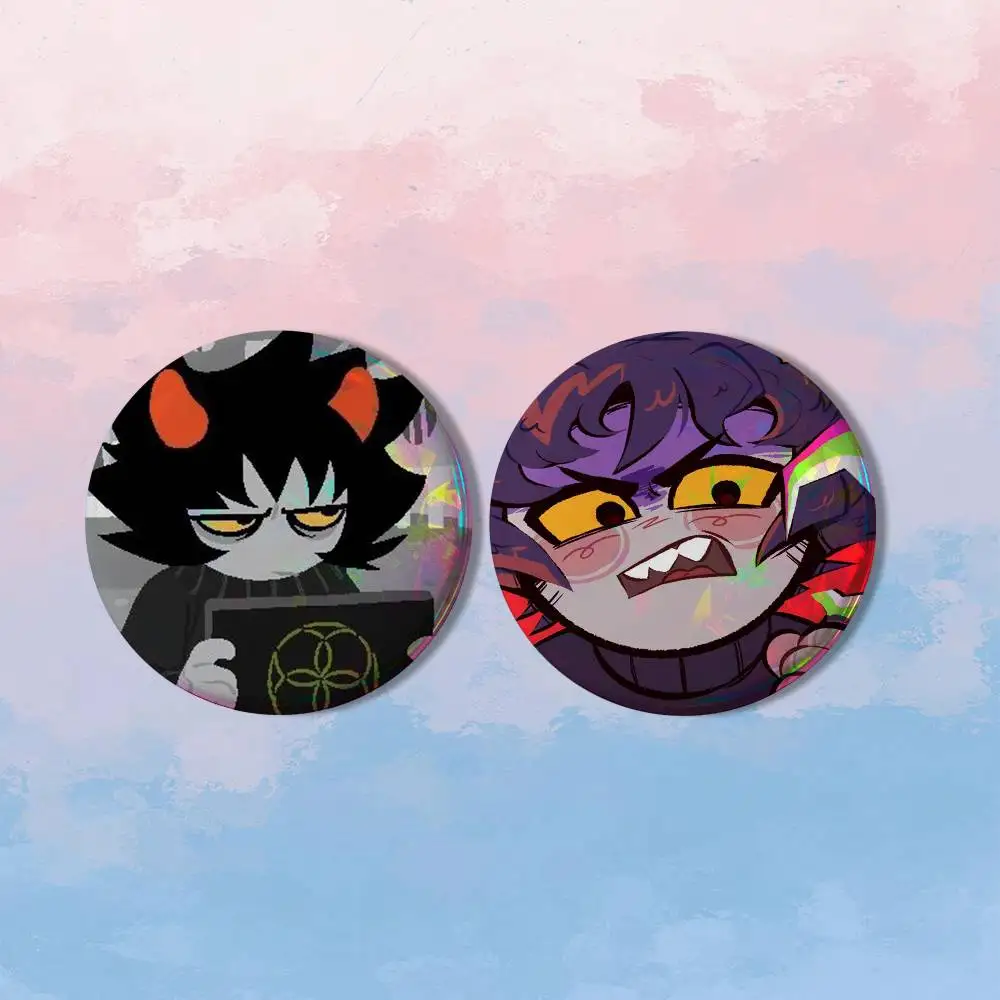 Homestuck K-Karkat Vantas 2 piece set Pins Creativity Printed Pictures Text Metal Lapel Badges Brooches Jewelry Gift