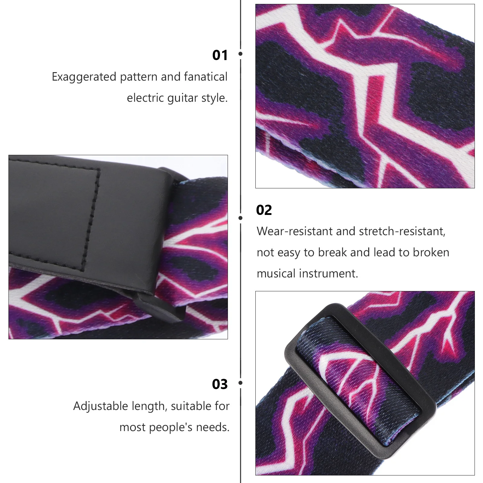 

Adjustable Wear-Resistant Washable Creative Design For Electric Folk Guitar Creative Guitar Strap Accessory