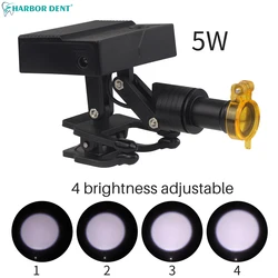 5W Wireless Portable LED Headlight Headlamp Clip Type Dental Oral Cavity Lamp For Dental Magnifying Glass Myopia Glasses Halo