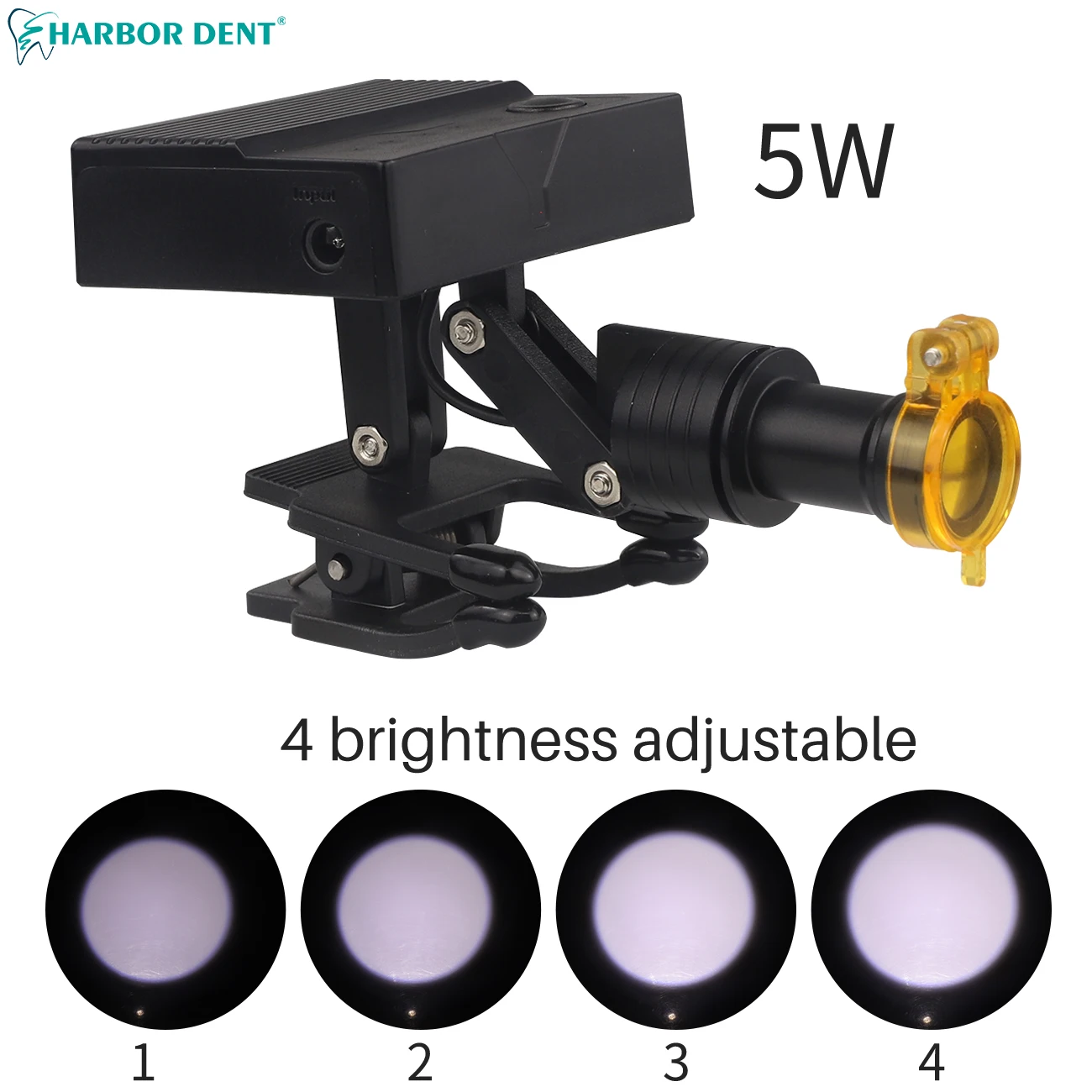 5W Wireless Portable LED Headlight Headlamp Clip Type Dental Oral Cavity Lamp For Dental Magnifying Glass Myopia Glasses Halo