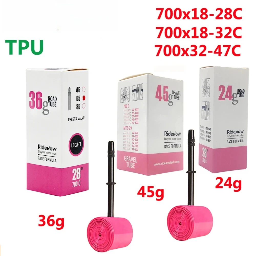 TPU Bike Inner Tube 700C 700x18 23 25 28 32 35 37 40 47C Road Bicycle Tire MTB Bike Camera 29x1.5 1.75 1.9 pneu aro