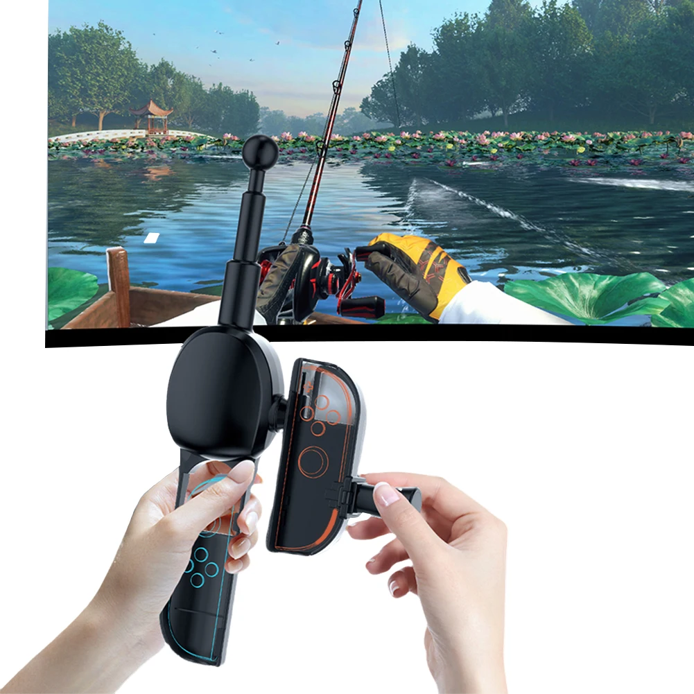صنارة الصيد لنينتندو للتبديل 2 Joy-Con مجموعة ألعاب الأسماك مقبض اللعبة قبضة مقبض حامل حامل لمحلات باس برو-الضربة