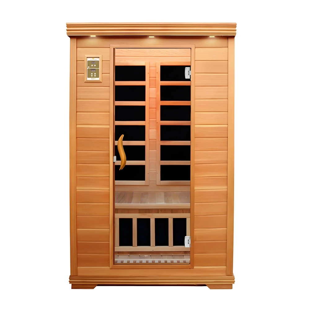 Modern Portable Outdoor 2-Person Indoor Dry Steam Sauna Room with Low-EMF Carbon Heater Bathtub Ice Bath