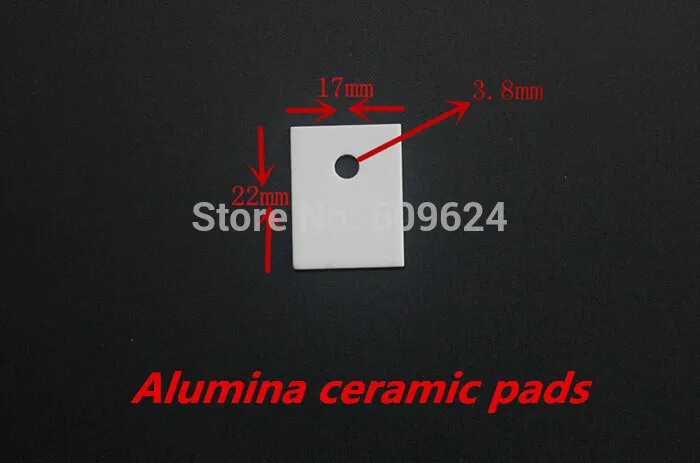 (20pcs/lot) 17x22x1mm Alumina ceramic pads  thermally conductive insulation sheet high temperature resistant  HeatSink