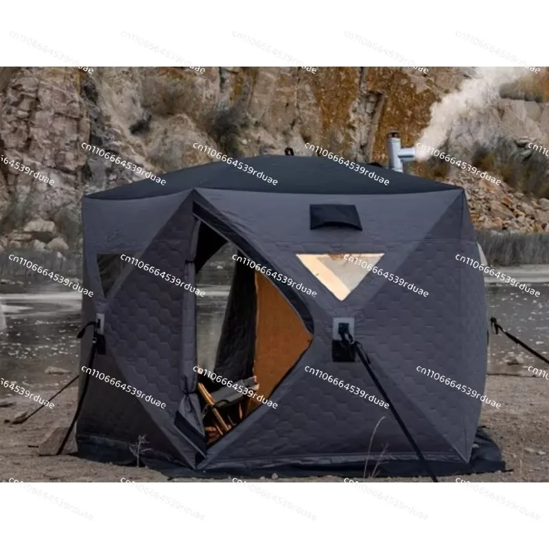 

Winter fishing warm cold thickened fishing camping ice fishing with chimney winter tent