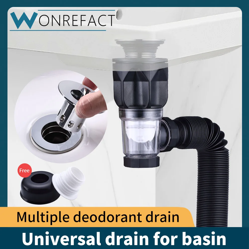 Wash basin water pipe drainer Flexible Downspout wash basin table Kitchen Sink Drain Retractable Deodorizing Filter drainage pip