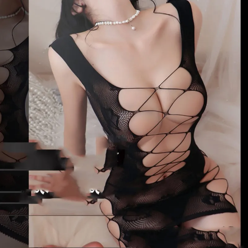 Sexy lingerie Sexy fishing net hollowed out hip bag net uniform sexy stockings sexy costume woman leather outfit latex dress xxx