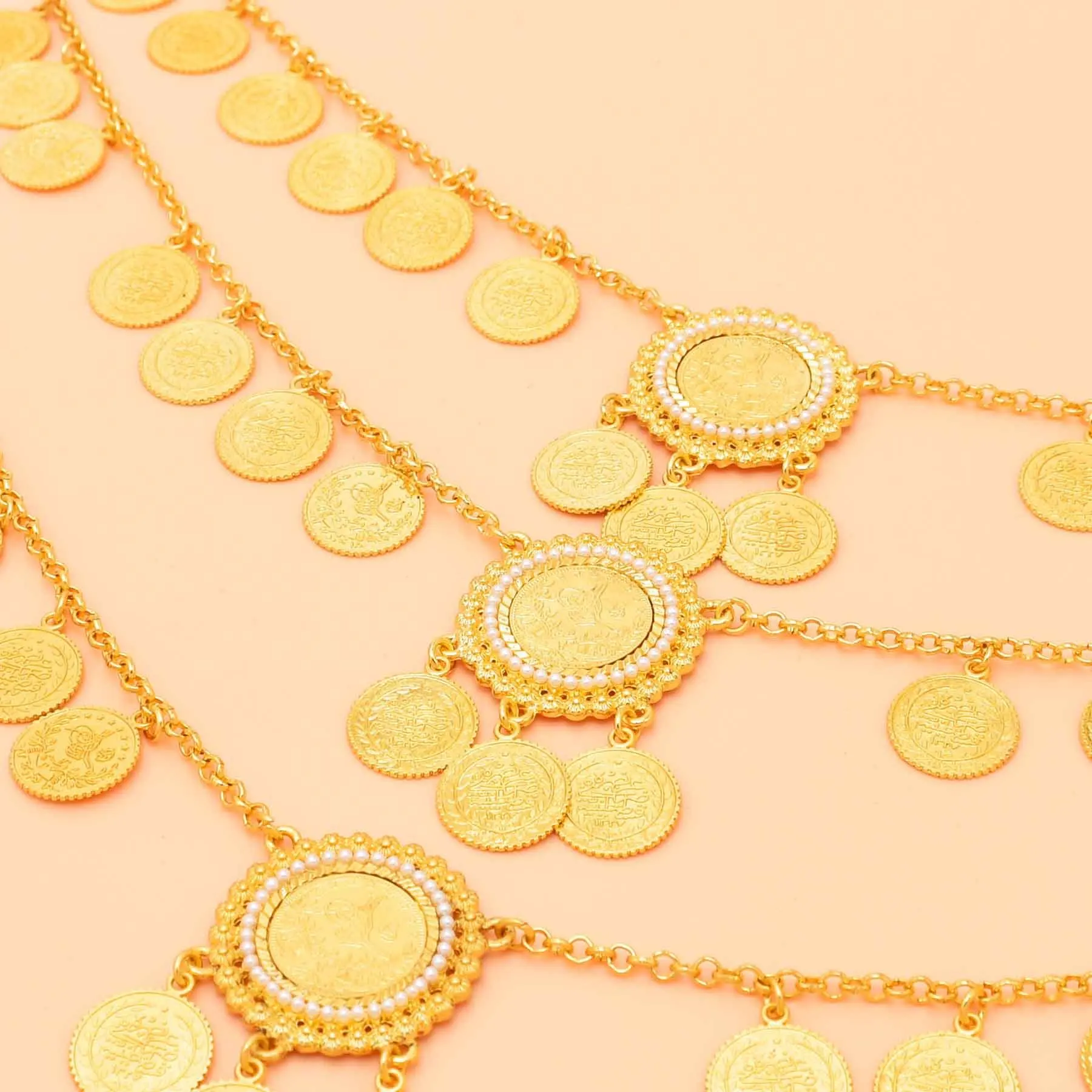 3 Layers Women Shoulder Chains Coins Pendant Statement Body Jewelry Fashion Metal Vintage Bohemia Accessories