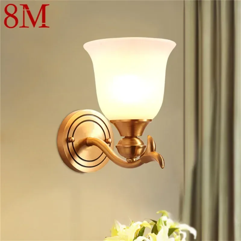 8M Contemporary Brass Wall Lamp Retro Creativity Living Room Bedroom Study Room Hotel Villa Model Room Hall Way Aisle Light