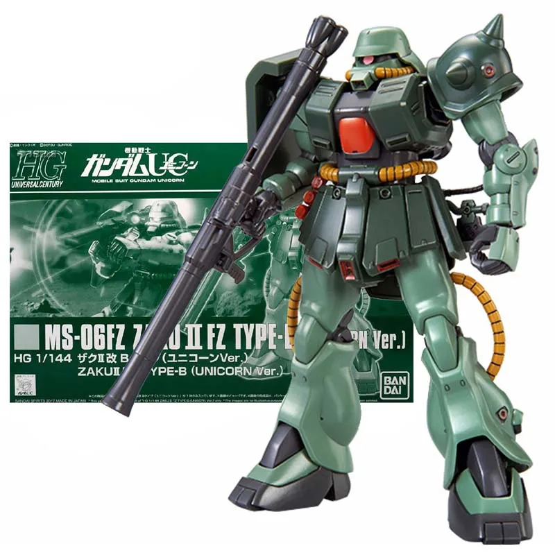 Bandai Original Gundam Model Kit Anime Figures HG PB Zaku 2 FZ Type-B Mobile Suit Gunpla Action Figure Toys For Boys Gift