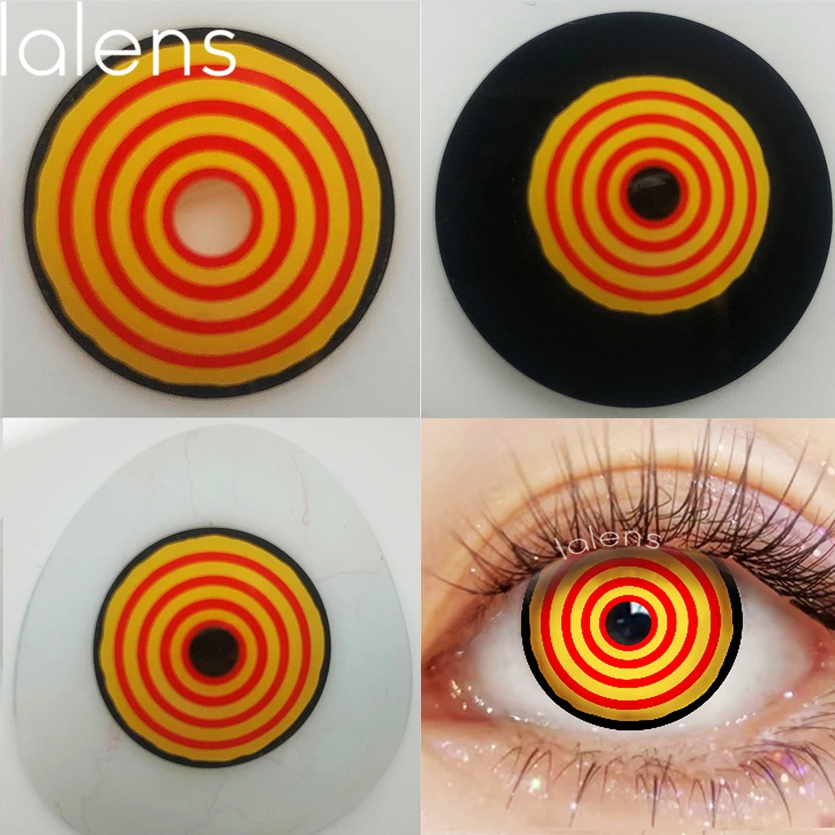 Lalens Gelbe Farbkontaktlinsen 14,5mm 1 Paar Halbjährlich Einweg Weiche Linsen Anime Cosplay Halloween Party Augen-Make-up – Detail 4