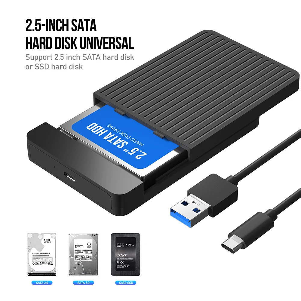 HDD 2.5 SATA Sang USB 3.1 Ổ Cứng Cho SSD Ngoài Đĩa Ốp Lưng LED chỉ Báo Cắm