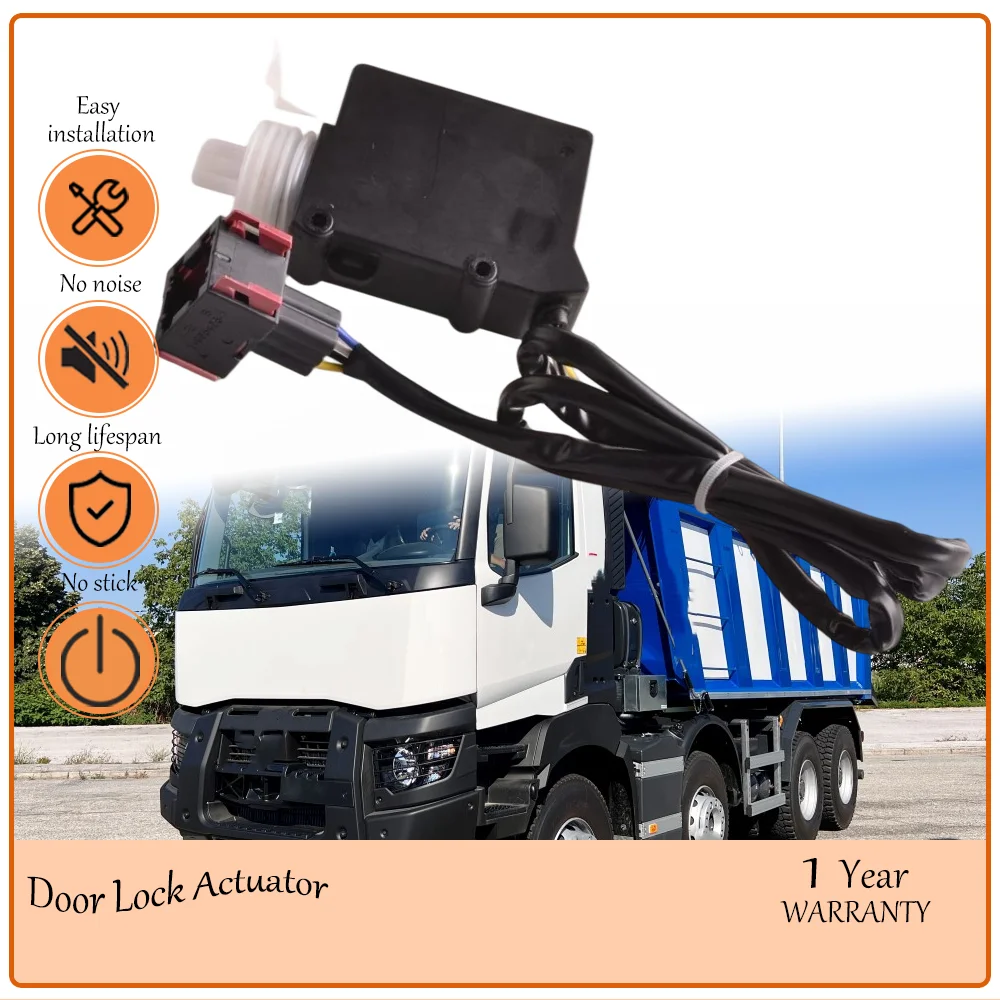 Anti-loosening Door Lock Actuator, suits RENAULT TRUCKS KERAX 272 KW / 370 HP, 4-pin 24V heavy-duty lock actuator oem 7420864269