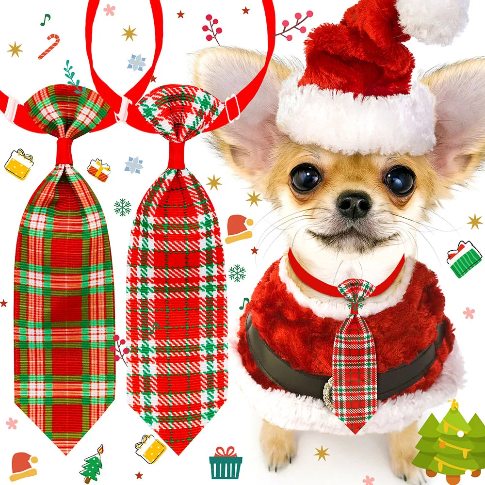 60pcs Dog Neckties For Christmas Small Dogs Cats Bowties Collar For Dog Pets Bow Tie Christsmas Dog Grooming For Small Dogs