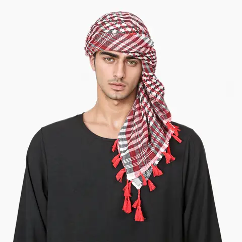 Unisex arabisk huvudbonad hijab halsduk islamisk foulard tryck halsduk turban arabisk huvudbonad för mäns muslimska kläder bön turbante 10 best sales turbanhalsduk - №3