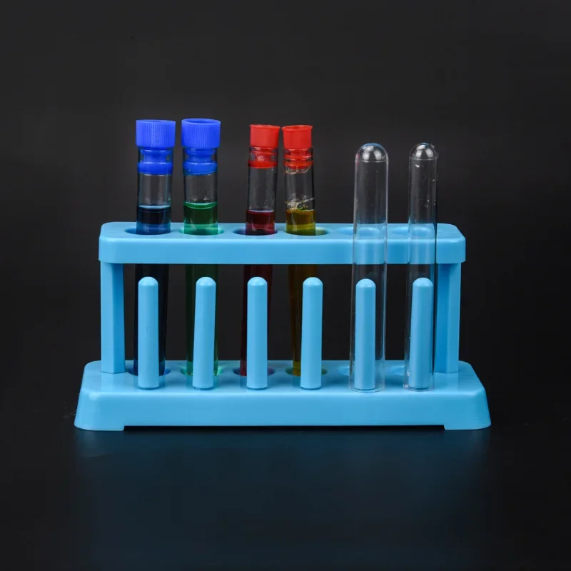 Lab School Supplies Red Plastic Test Tube Rack 6 Holes Holder Support Burette Stand Laboratory Test Tube Stand Shelf