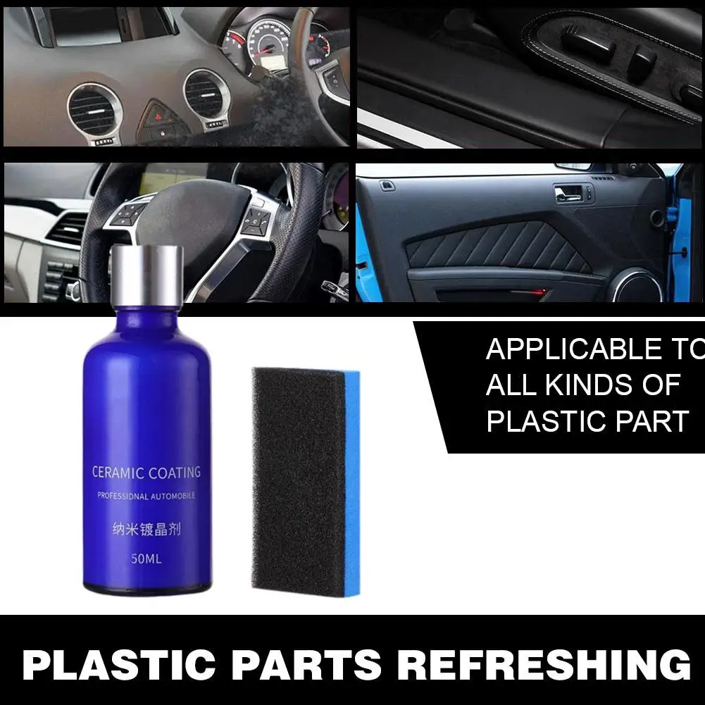 

50ml Plastics Refreshing Coating Agent Car Refurbishment agent Car reducing wax Cleaning dashboard Agent F4J7