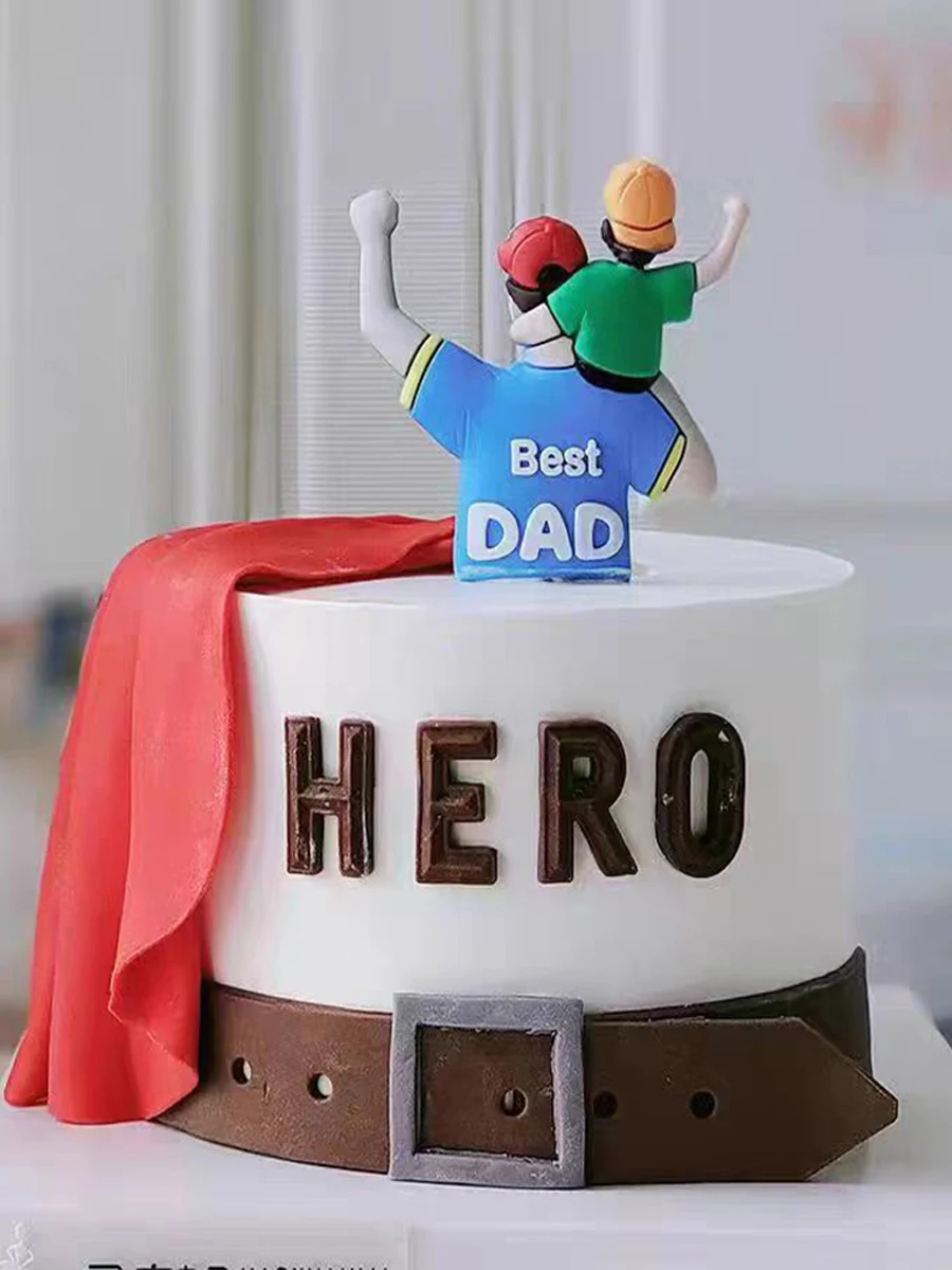 Décoration de gâteau pour la fête des pères, plug-in, bon papa, câlin, garçon, ornement vous êtes mon super-héros, décoration de pâtisserie d'anniversaire pour papa