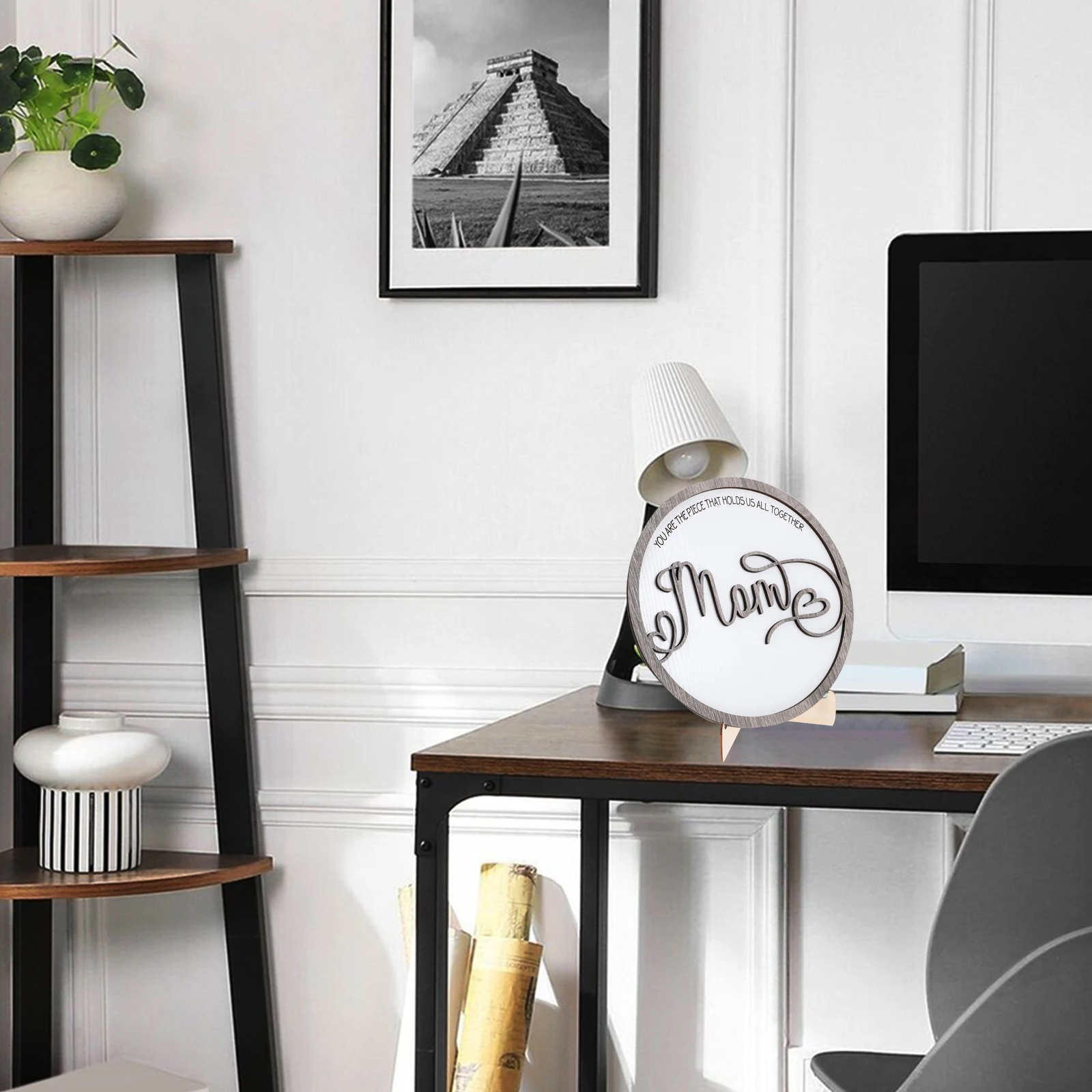 

Mother's Day Wood Table Decor Desktop Wooden Sign Decorative Ornament for Home Party Office Wooden Table Sign