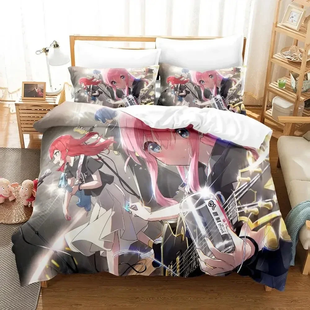 Anime Hitori Gotoh Bocchi the Rock Bedding Set Duvet Cover Bed Set Quilt Cover Pillowcase Comforter king Queen Size Boys Adult