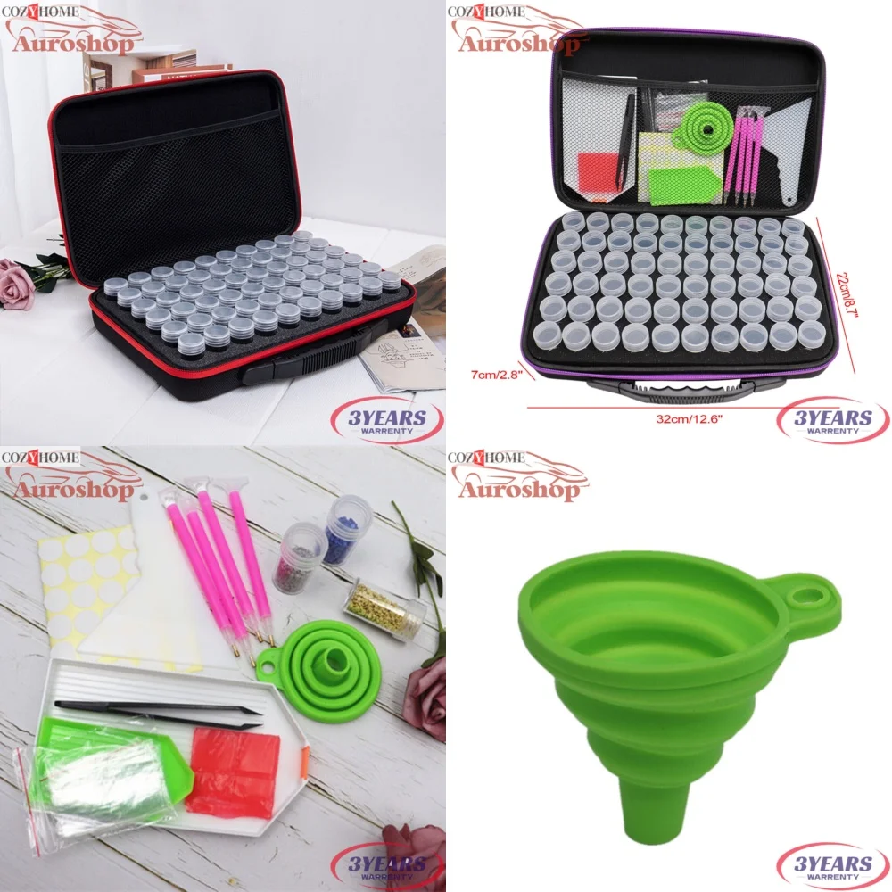 

64 Grid Diamond Painting Storage Box Bead Organizer Tray for Art Crafts Embroidery Rhinestone Sorting Case DIY Needlework Tool